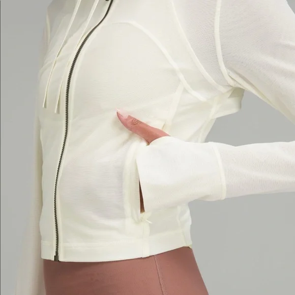 SOLD❗️BNWT❗️Lululemon Mesh Hooded Cropped Jacket in Lemon Sorbet Size 4 - Picture 4 of 7